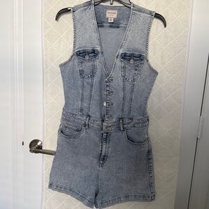 GUESS Light Wash Denim Romper - One Piece